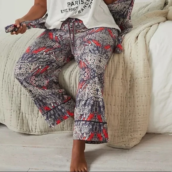 NWT Anthropologie Florence Balducci Menagerie Flannel Printed Sleep Pants - Picture 6 of 13